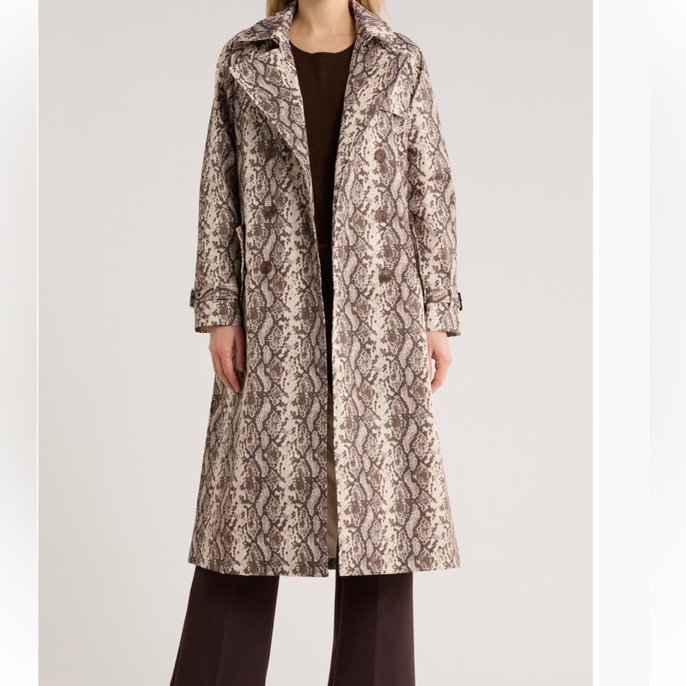 Rebecca Minkoff Snake Print Trench Coat